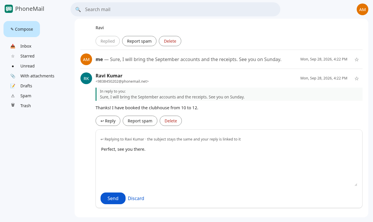 Writing a reply